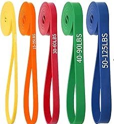 Set de bandes élastiques de résistance multicolores pour fitness
