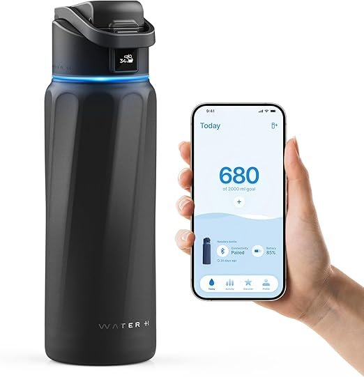 Bouteille d'eau intelligente connectée à un smartphone