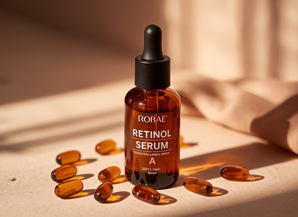 Sérum rétinol anti-âge pour réduire rides du lion et pattes d'oie