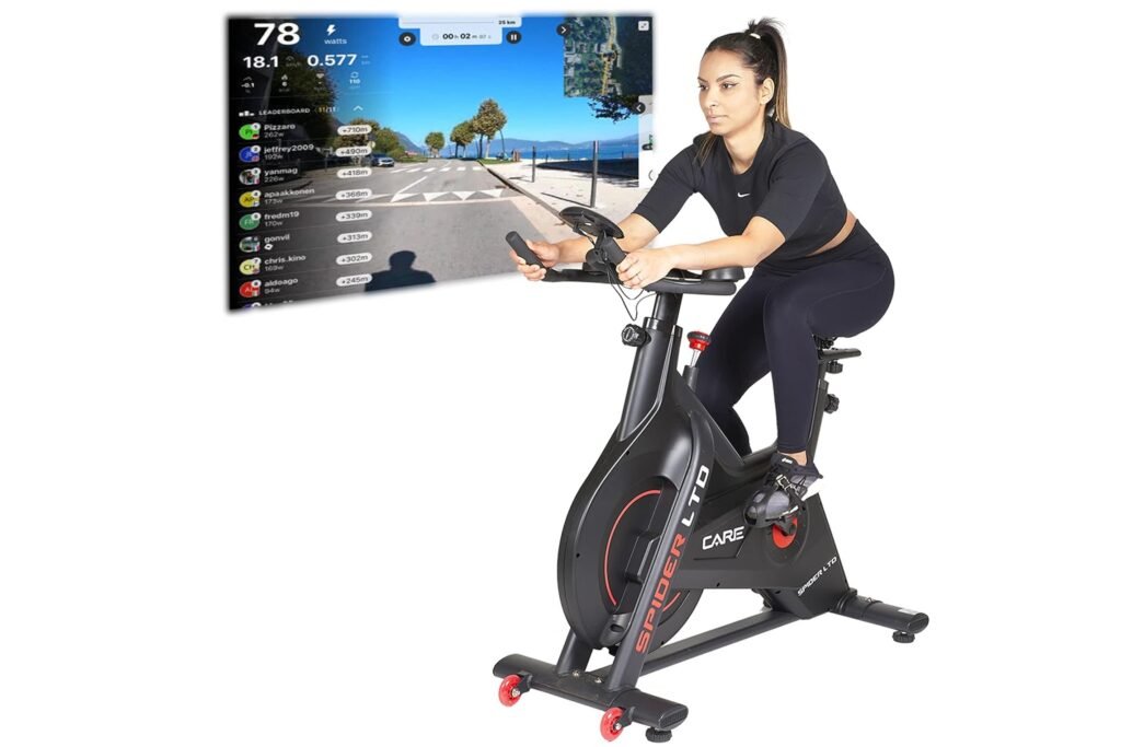 Vélo d'appartement connecté Care Fitness français avec application Kinomap intégrée