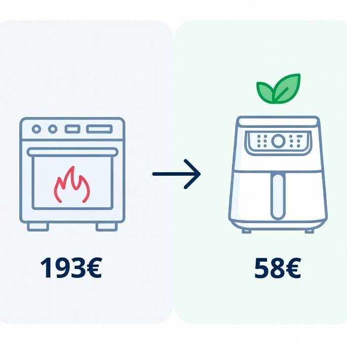 Comparaison consommation four vs airfryer facture