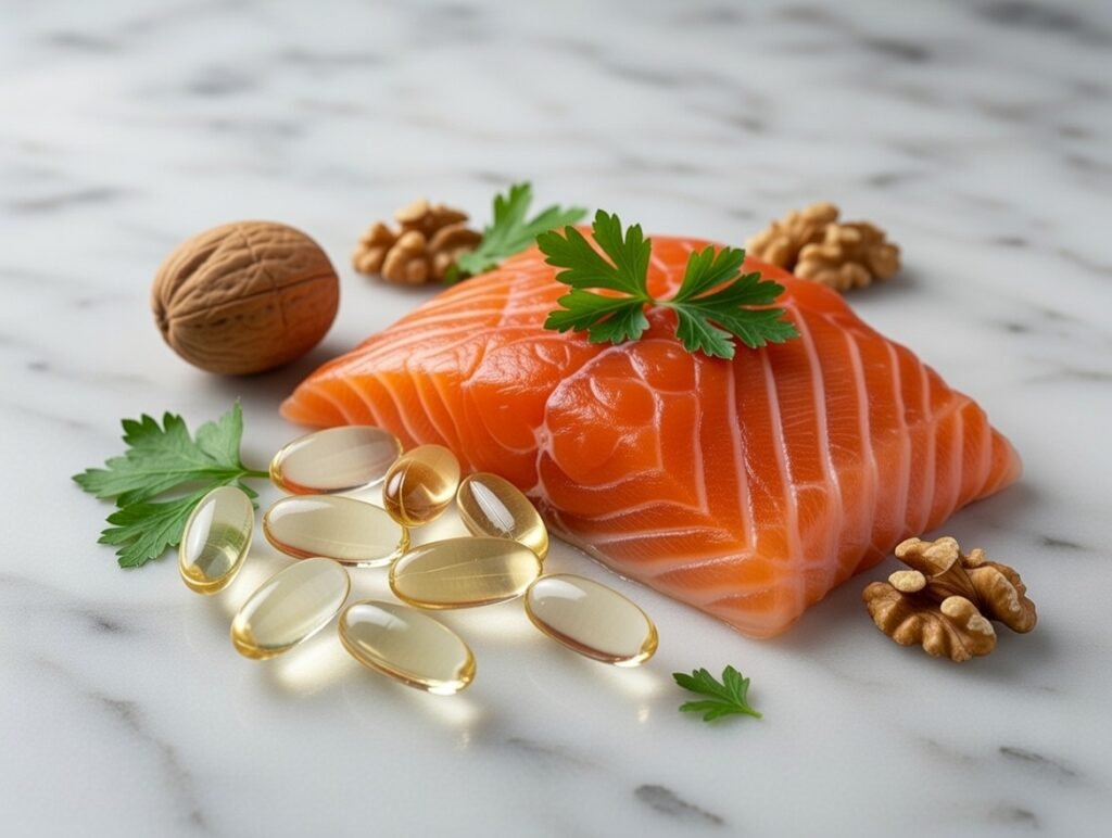 Capsules oméga-3 avec saumon et noix