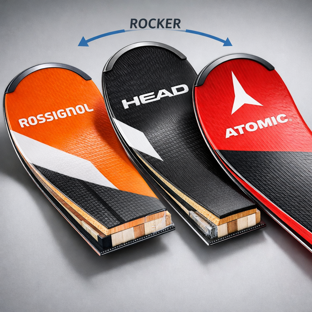 Skis débutants avec spatules rockers et flex souple